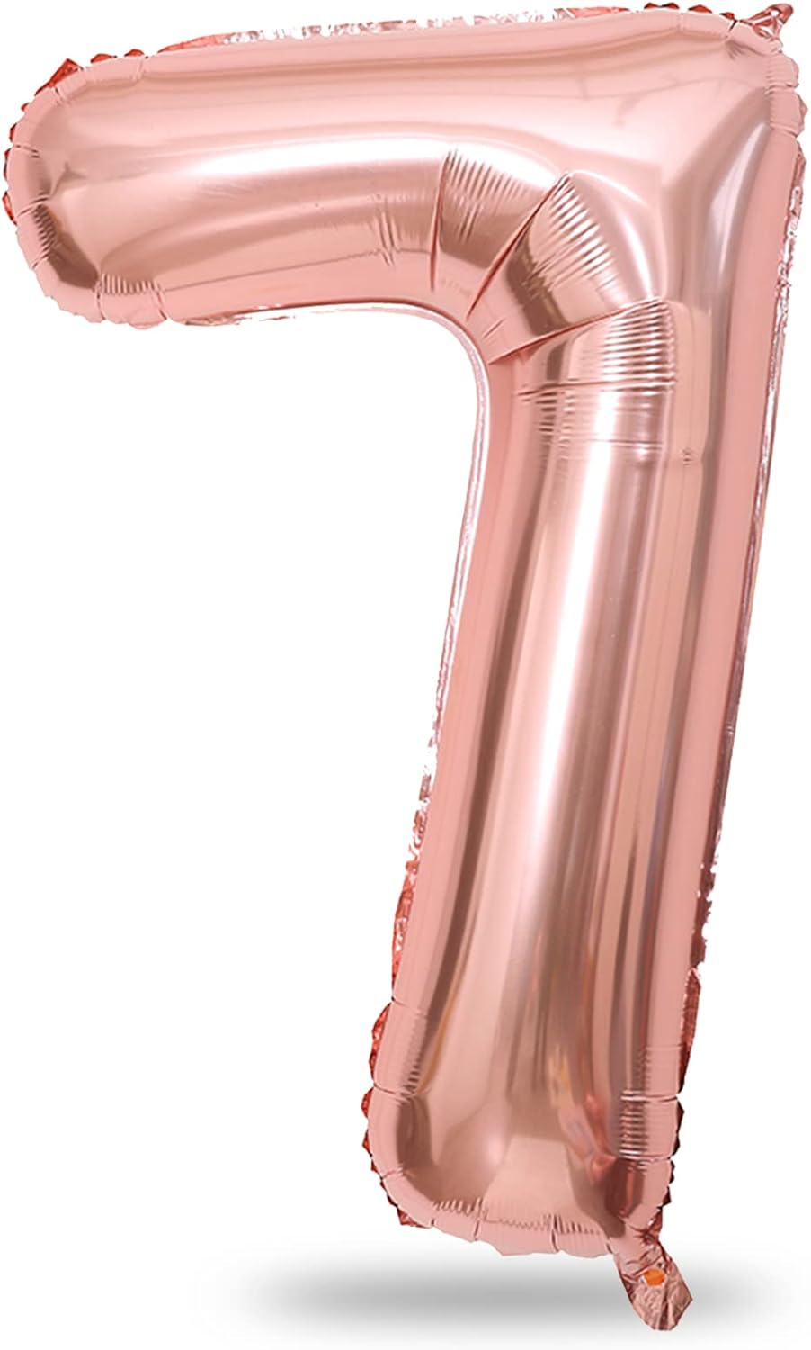 Rose Gold Number Balloons, 40inch Large Number 7 Foil Mylar Helium Balloons, Self Inflating Number