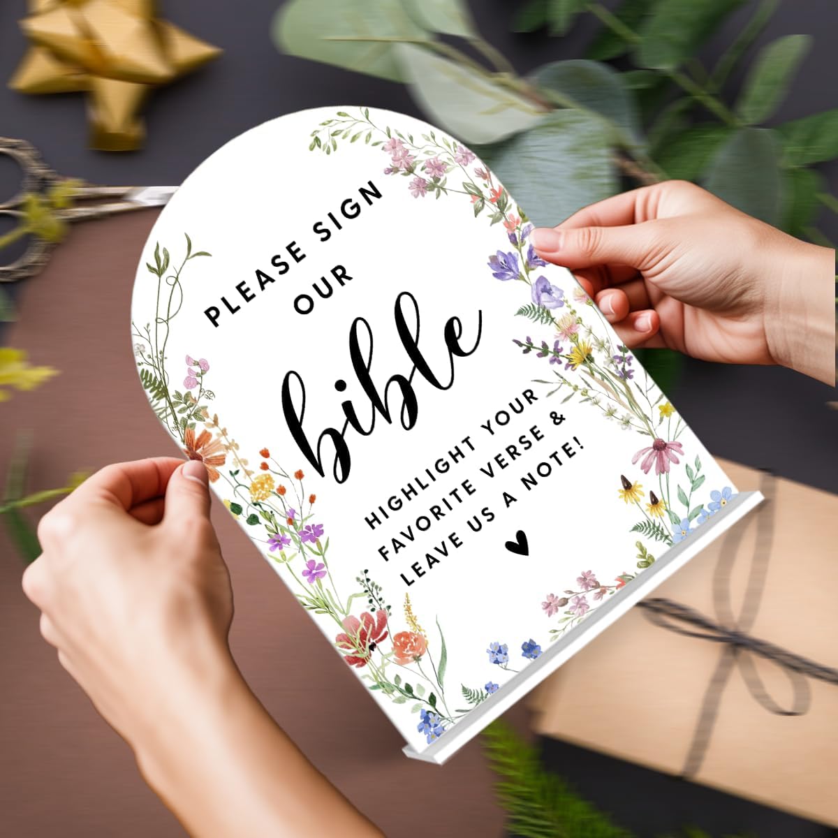Acrylic Wedding Signs, Please Sign Our Bible Signs for Marriage Reception, Bridal Shower