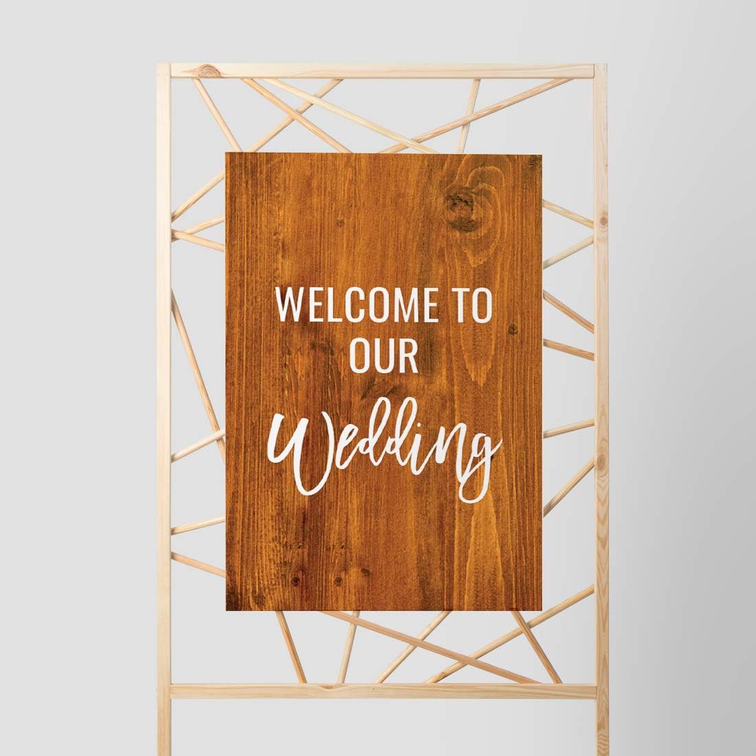 Andaz Press Extra Large Wedding Easel Board Party Sign, 12x18-inch, Rustic Barn Wood, Welcome to