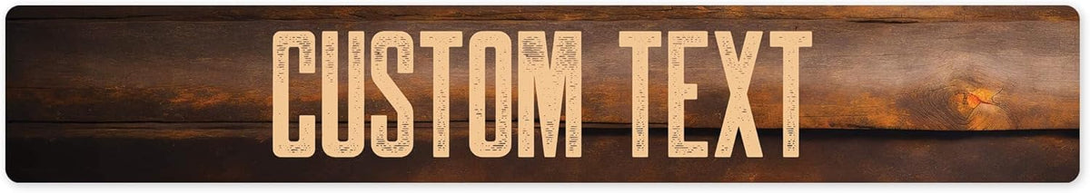 Custom Sign, Custom Street Sign, 11 Font Colors, 13 Font Styles, 4 Hole Options, 22 Sizes, 6x36