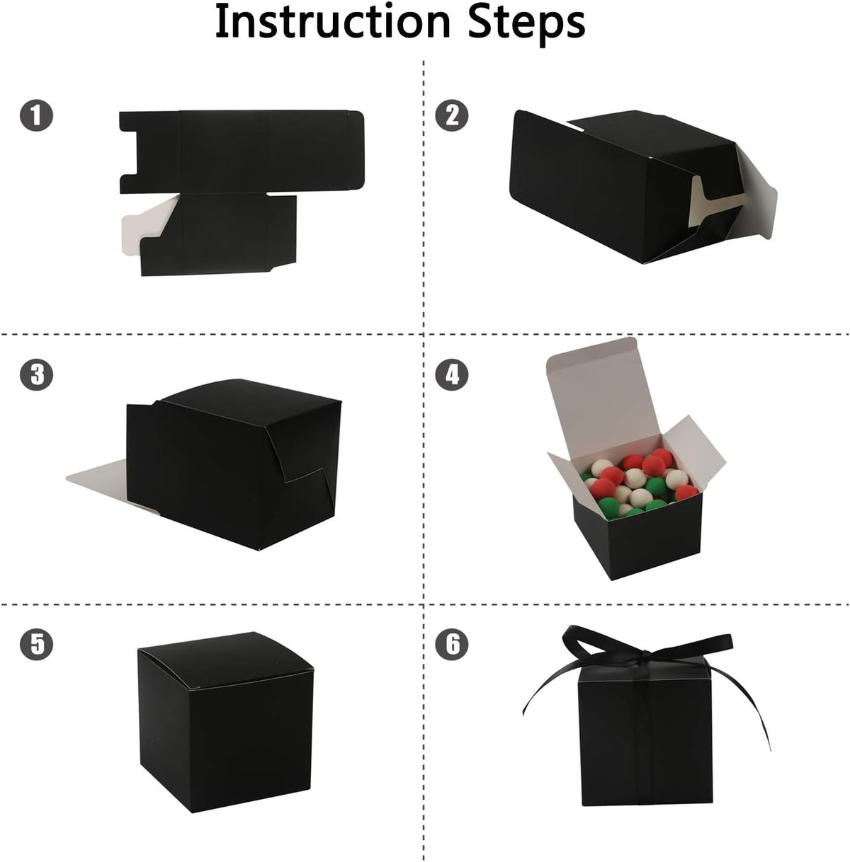 COTOPHER 100pcs Small Gift Boxes, Favor Boxes 2x2x2 inches Paper Gift Boxes with Ribbons Candy Box