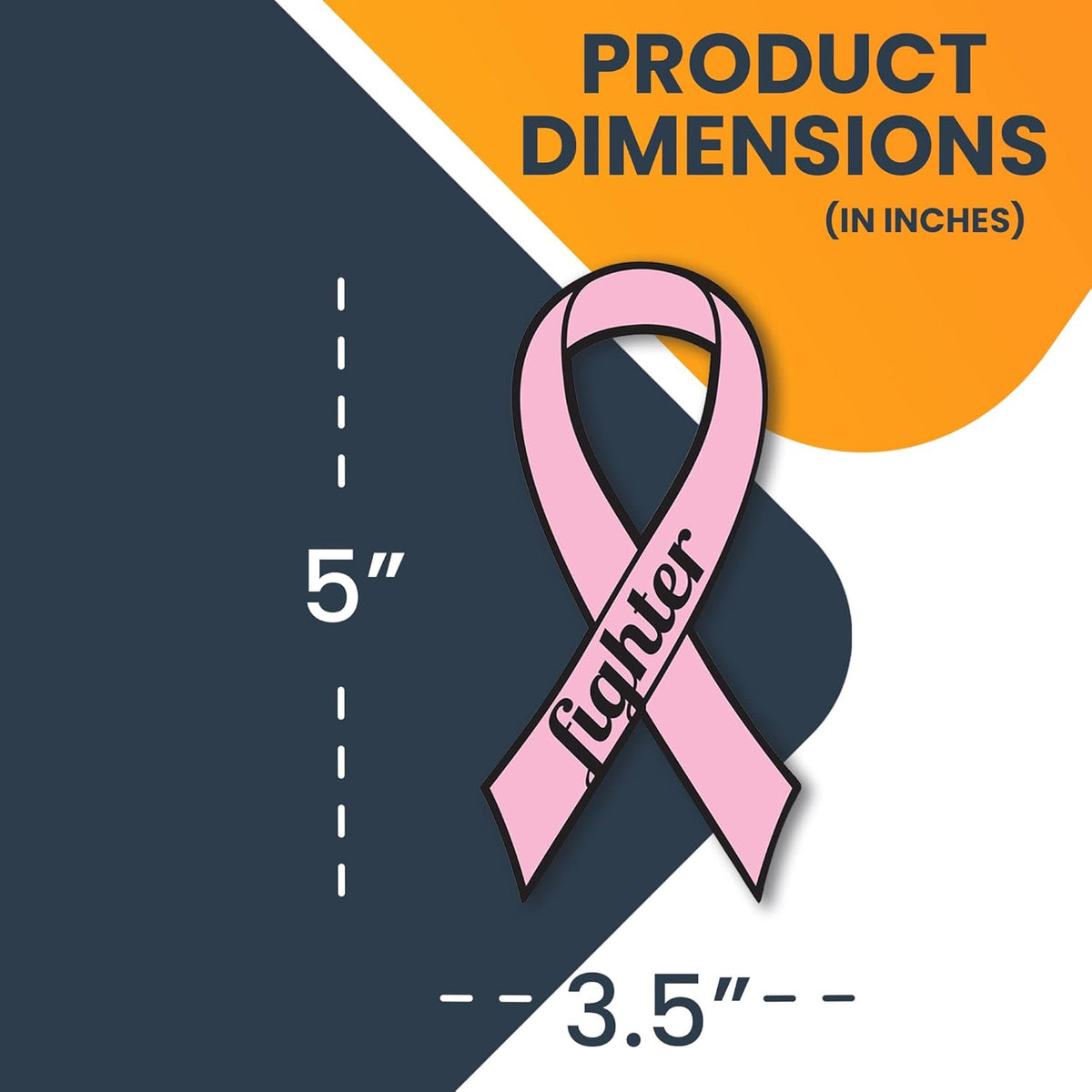 Magnet Me Up: Support Breast Cancer Fighter Pink Ribbon Magnet Decal - 3.5x7 Inches, Heavy-Duty
