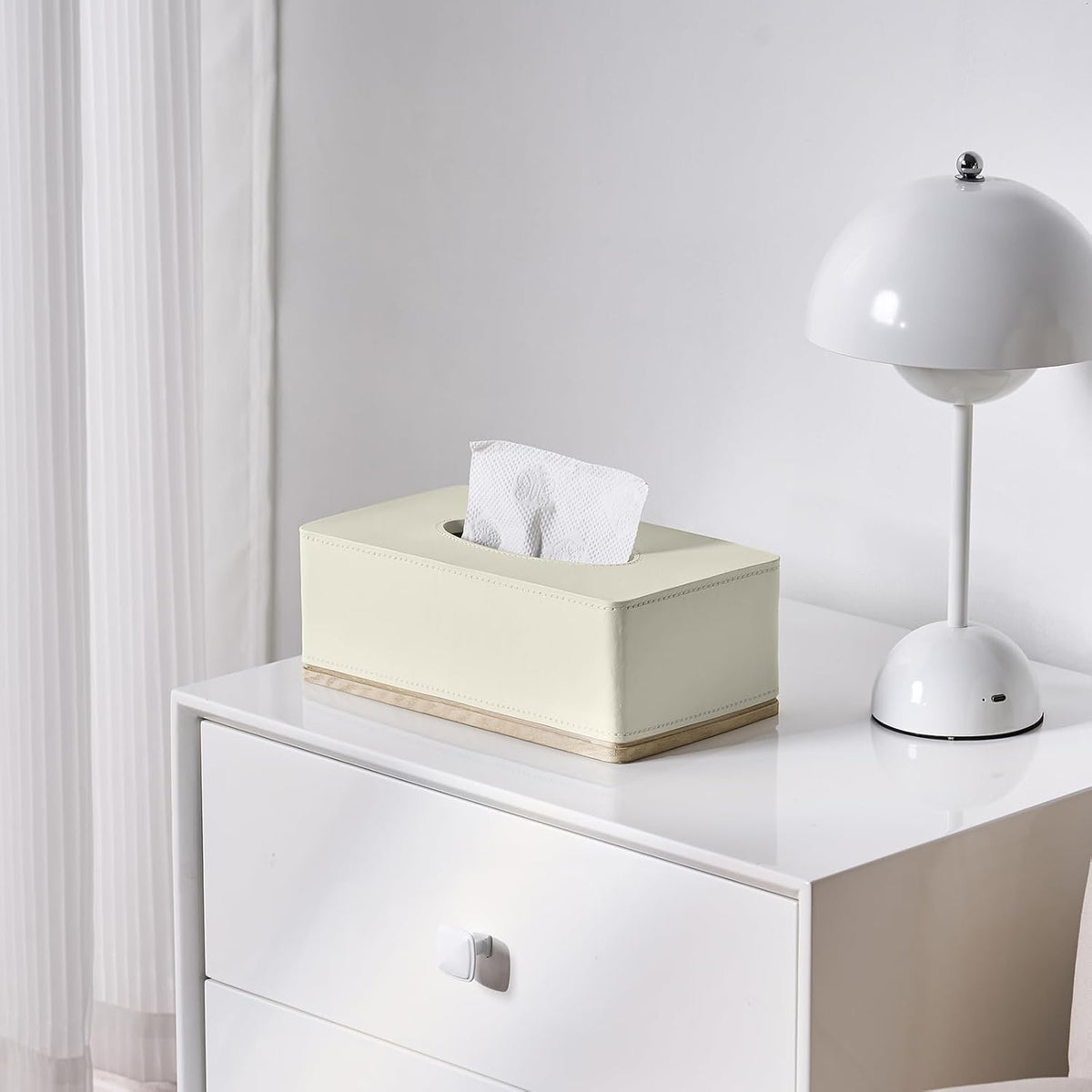 Rectangular Tissue Box Cover for Bathroom,Livingroom,Bedroom, Hand Carved Leather Resin Tissue Box