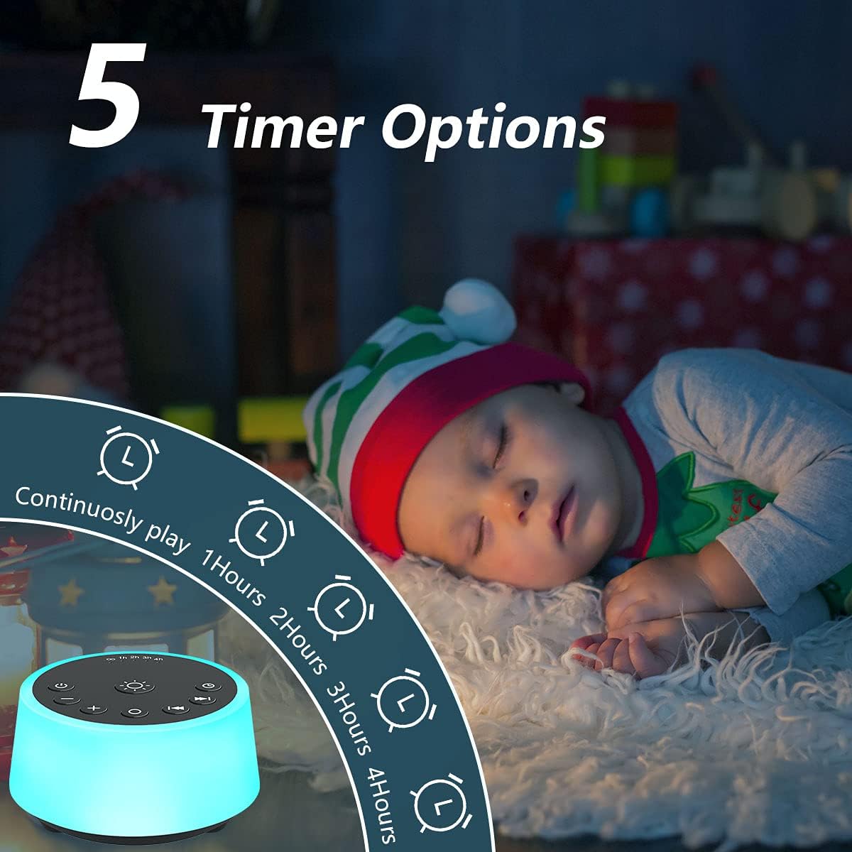 Color Noise Sound Machines with 10 Colors Night Light 25 Soothing Sounds and Sleep White Noise