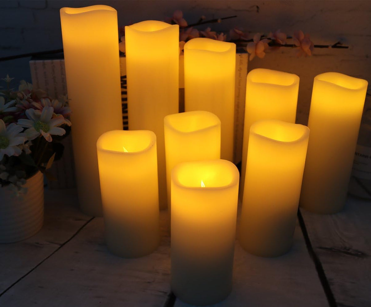 Vinkor Flameless Candles Battery Operated Candles Real Wax Pillar LED Candles with 10-Key Remote
