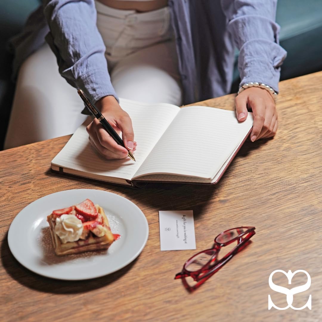 SETTINI® Lined Journal - Heart Journal for Writing Gift Set - Hardcover Vegan Leather, Includes