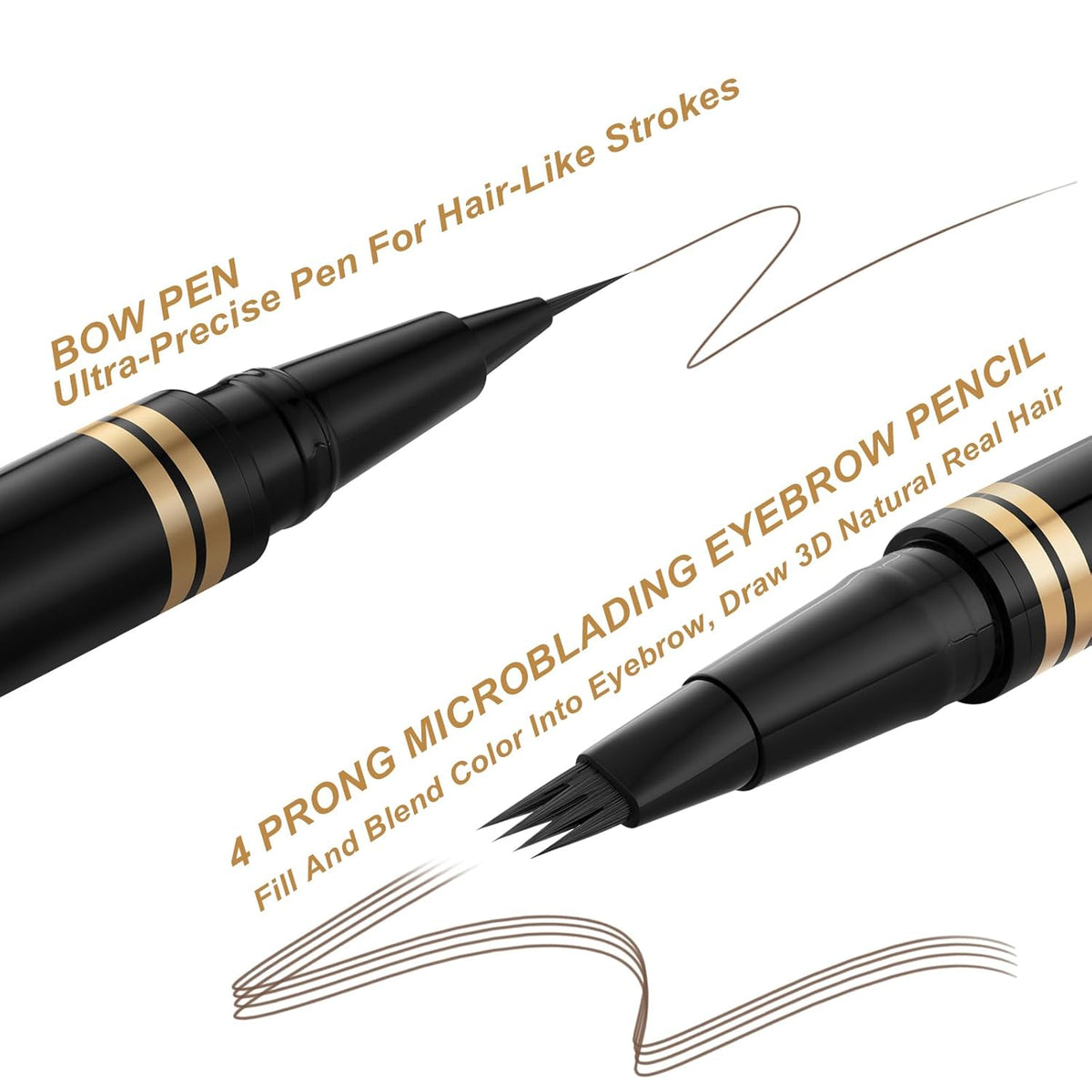 Eyebrow Pen,2-in-1 Waterproof Eyebrow Pencil with 4 Tip Microblading Brow Pen and Ultra-Precise