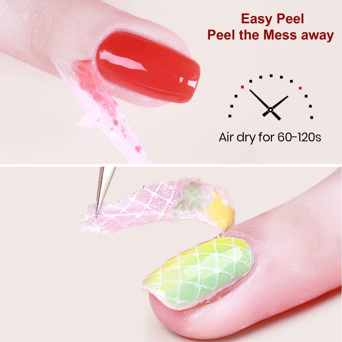 Beetles 3Pcs 15ml Gel Polish Top Coat Base Coat and Liquid Peel Off Latex Set No Wipe Base Top Coat