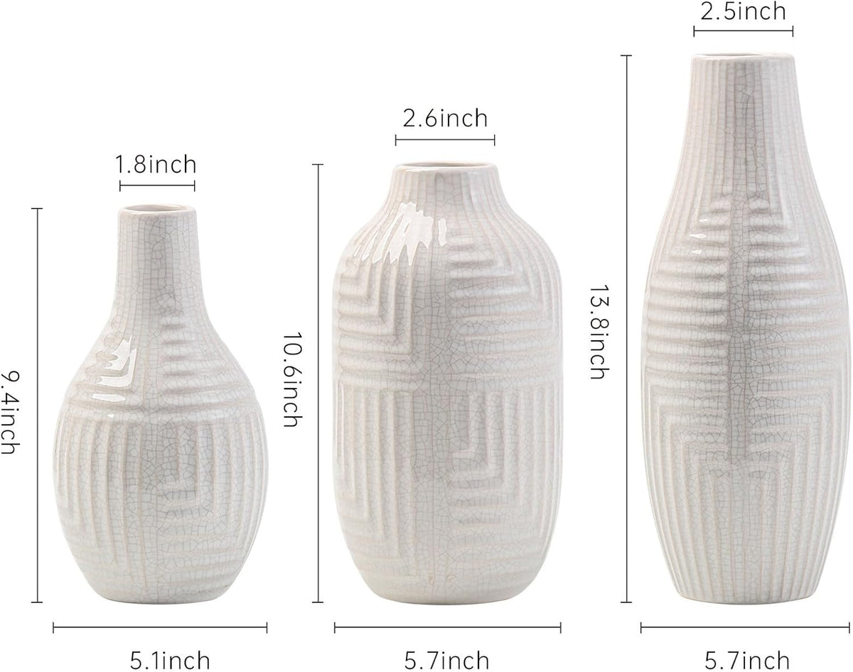 hjn hjn White Vase -Ceramic Vase for Home Decor, Modern Decor Vases for Living