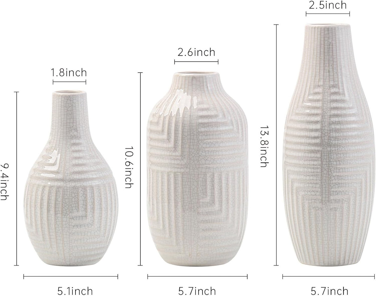 hjn hjn White Vase -Ceramic Vase for Home Decor, Modern Decor Vases for Living