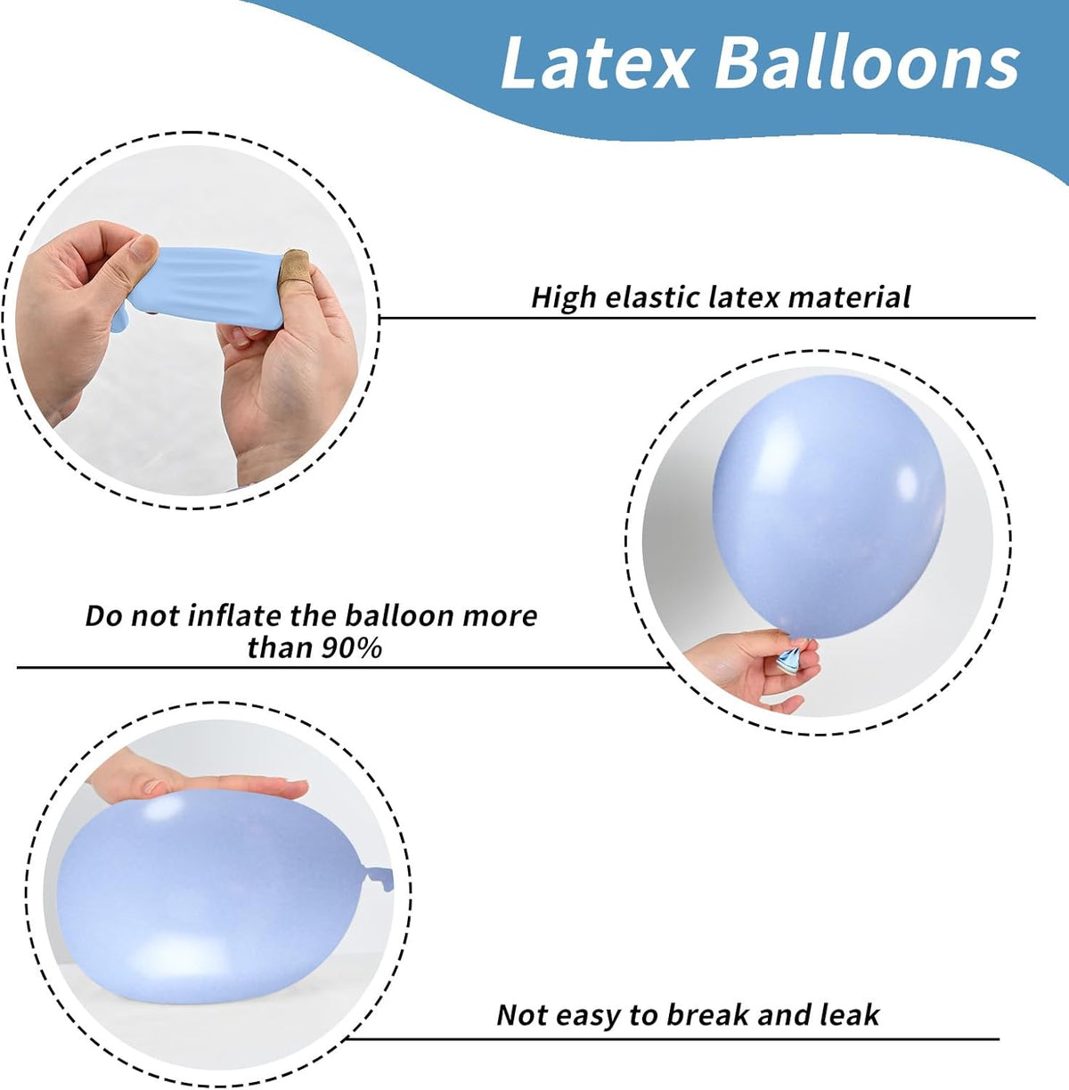 Metallic Chrome Blue Gold Balloons - 52 PCS 12 Inch Latex Balloons with Gold Confetti for Birthday