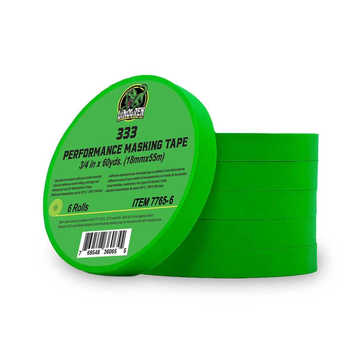 LAUCO DINOGREN High Performance Masking Tape for Car Paint, Heat & Water Resistant, Multi-Purpose