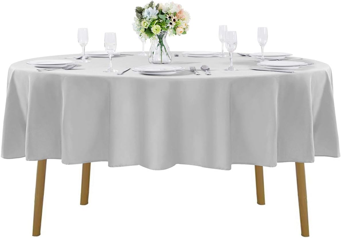 90 inch Round Tablecloth Washable Polyester Table Cloth Decorative Table Cover for Wedding Party