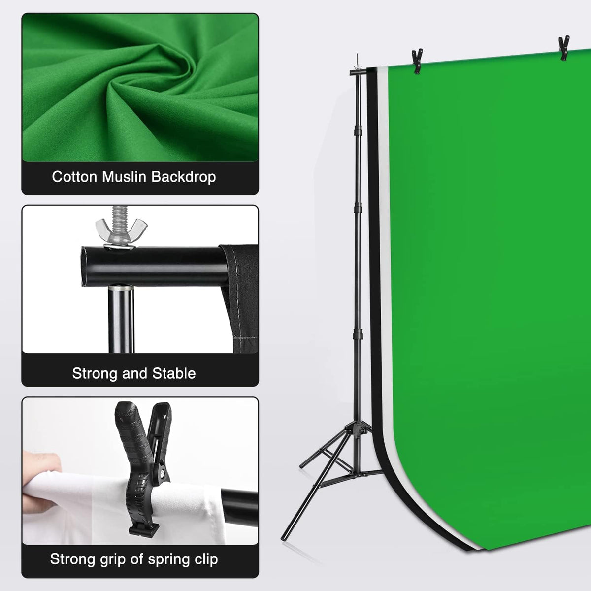 Yesker Photography Lighting Kit 8.5 x 10 ft Background Support System Umbrellas Softbox Continuous