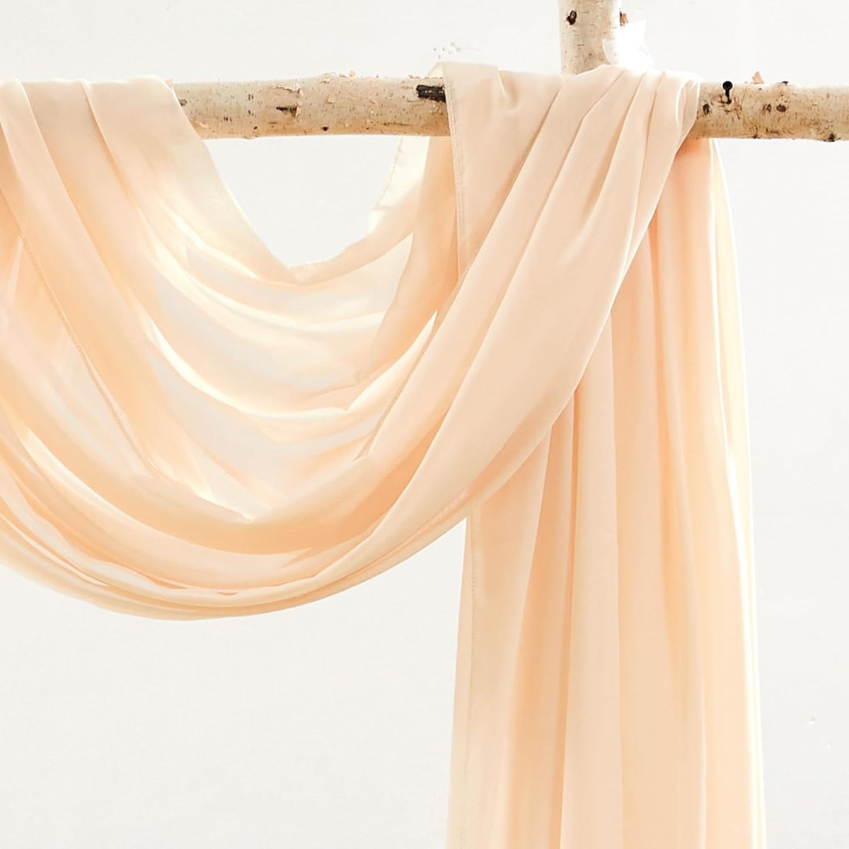 Wedding Arch Draping Fabric,2 Panels 18FT Champagne Arch Drapes Chiffon Fabric Drapery Decorations