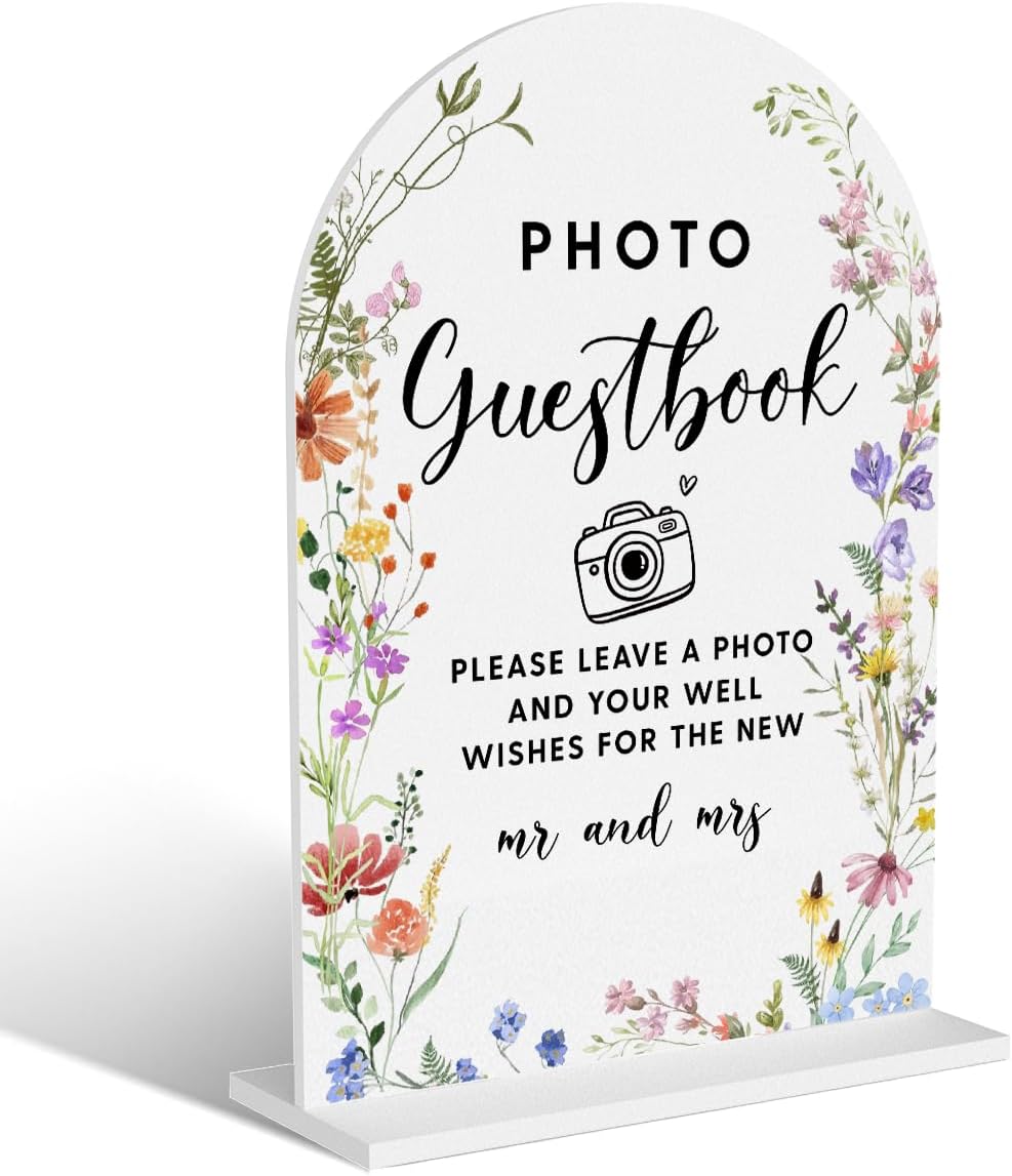 Acrylic Wedding Signs, Photo Guestbook Signs for Marriage Reception, Bridal Shower Decorations