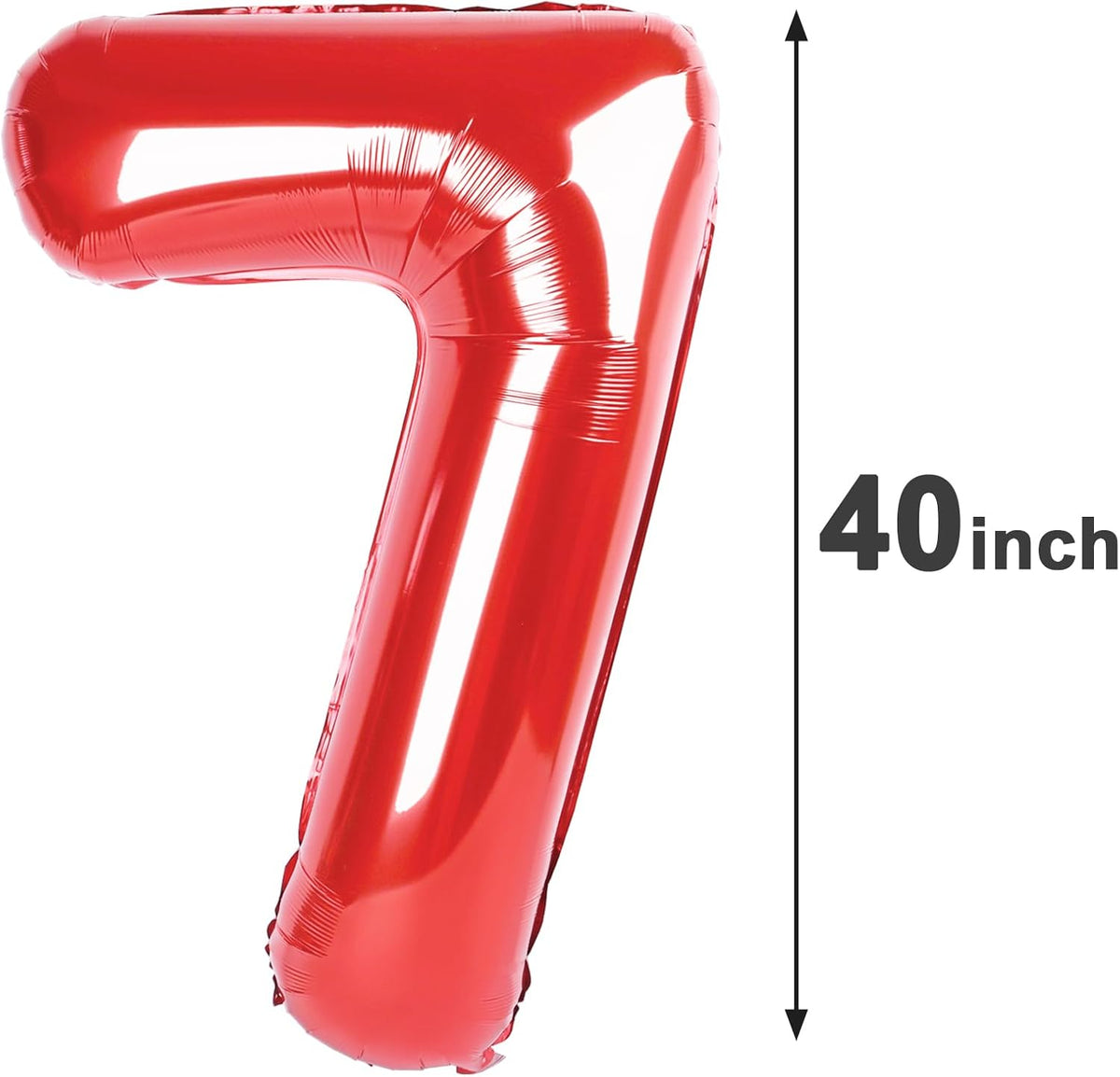 Number Balloon 40 Inch Red 7 Balloon, Red 7 Seven 7th Balloon Number Party Decorations, Number 7 17