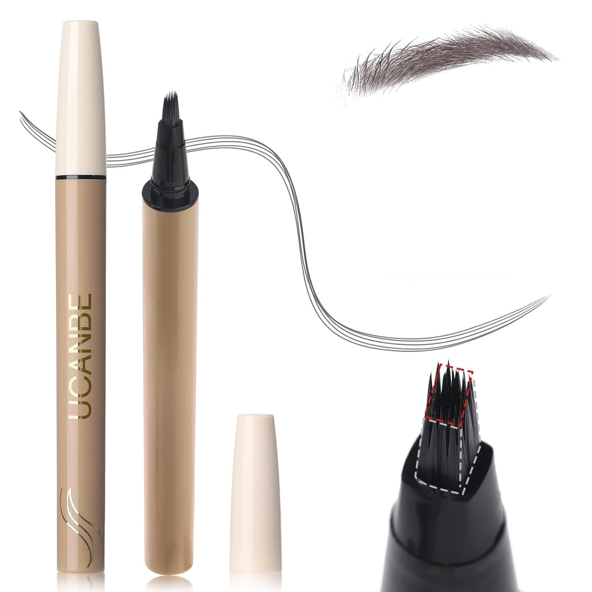 Microblading Brow-Fection Brow Eyebrow Pencil – Angled Brush Tip, Wild Natural Hair-Like Strokes