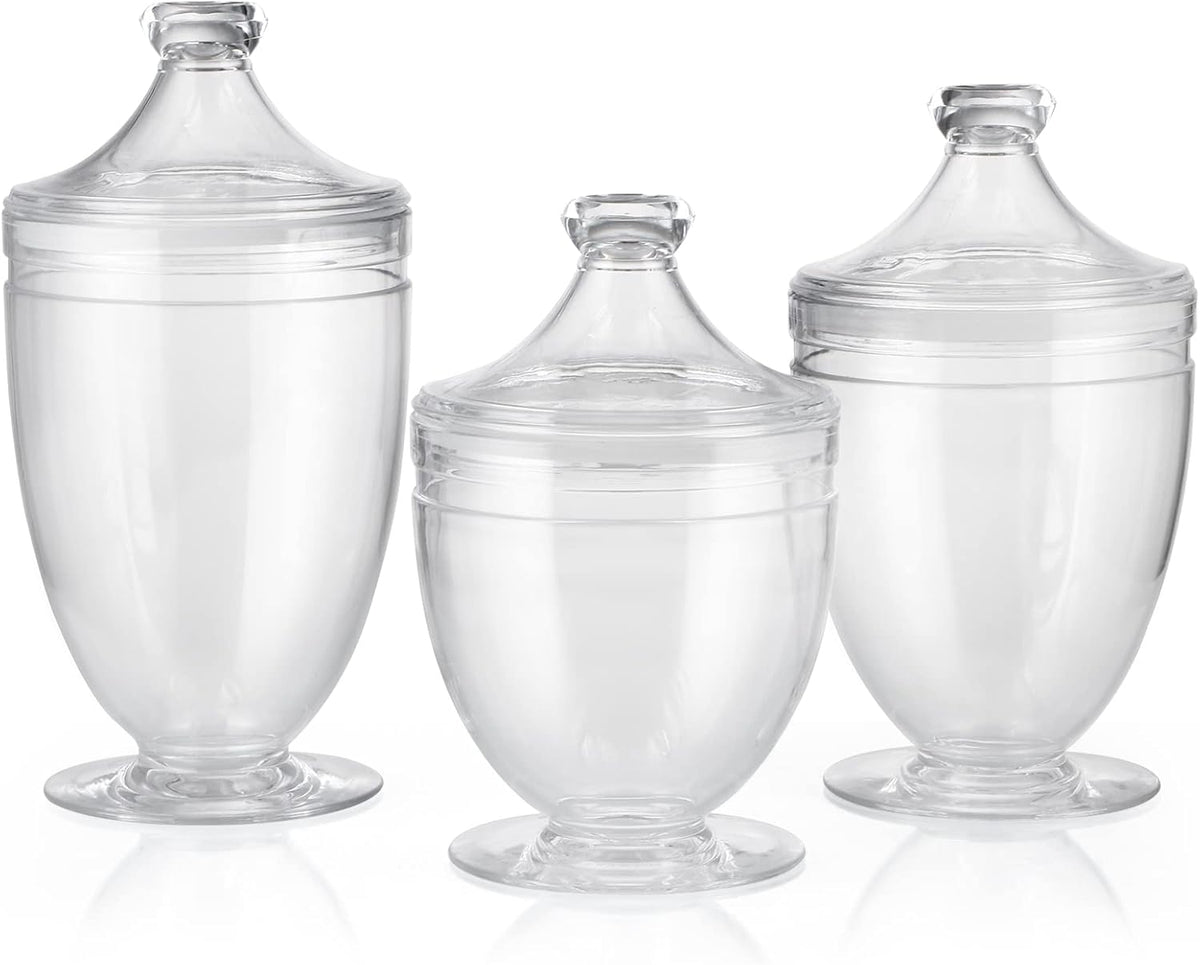 MOLIGOU Acrylic Apothecary Jars with Airtight Lid, Candy Jars for Candy Buffet, Decorative Bathroom