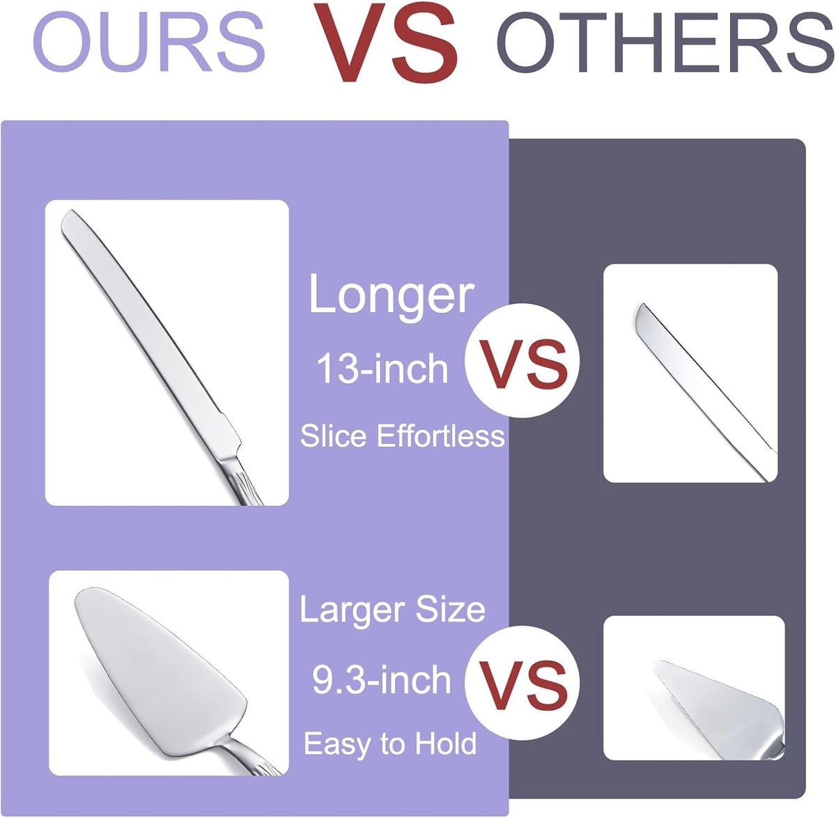 Silver Cake Cutter Set, Stainless Steel Cake Cutting Set Include Cake Knife and Cake Server