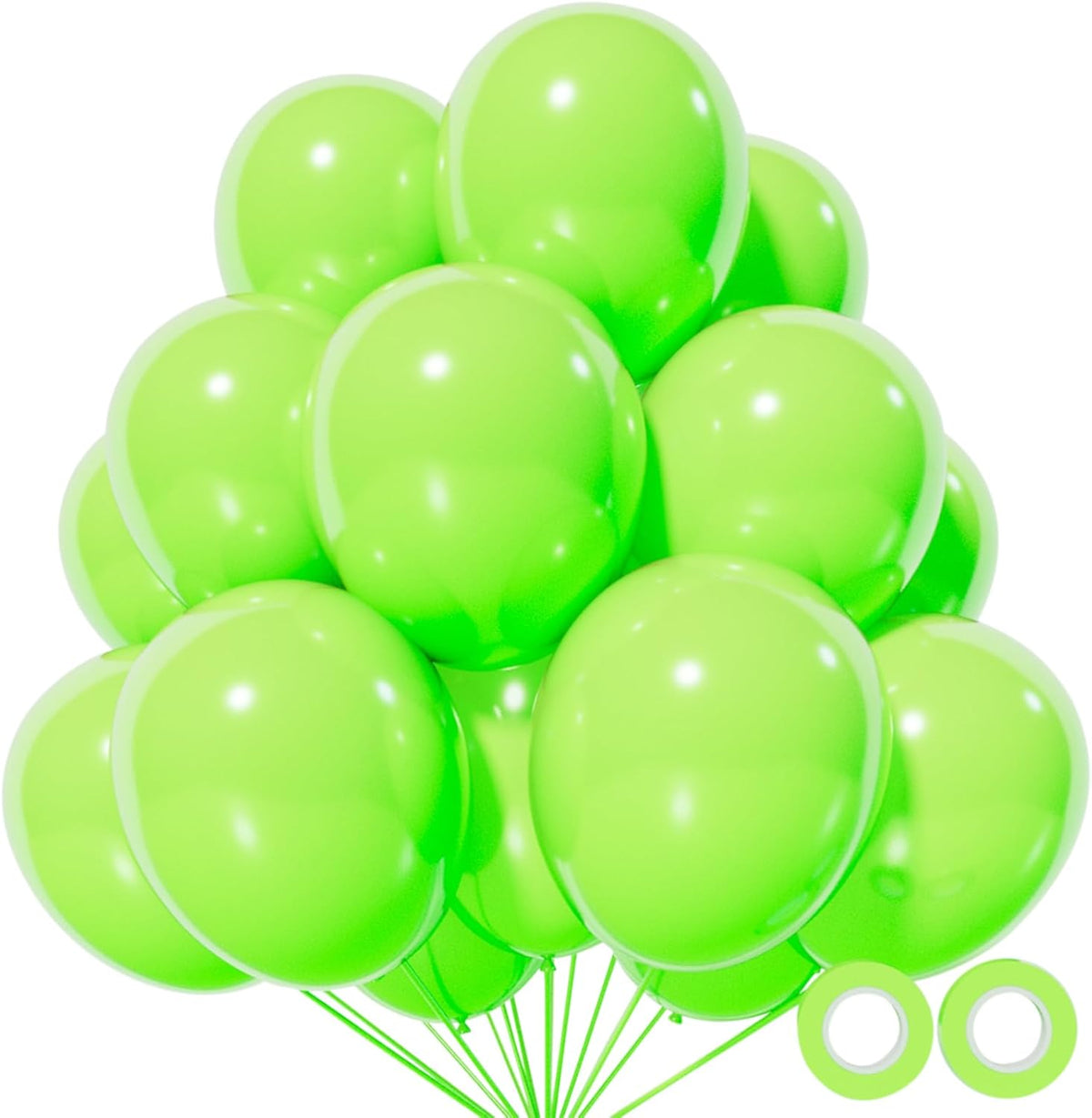 110pcs Green Balloon 12 inch, Green Latex Balloons for Birthday Party Baby Shower Wedding(with 2