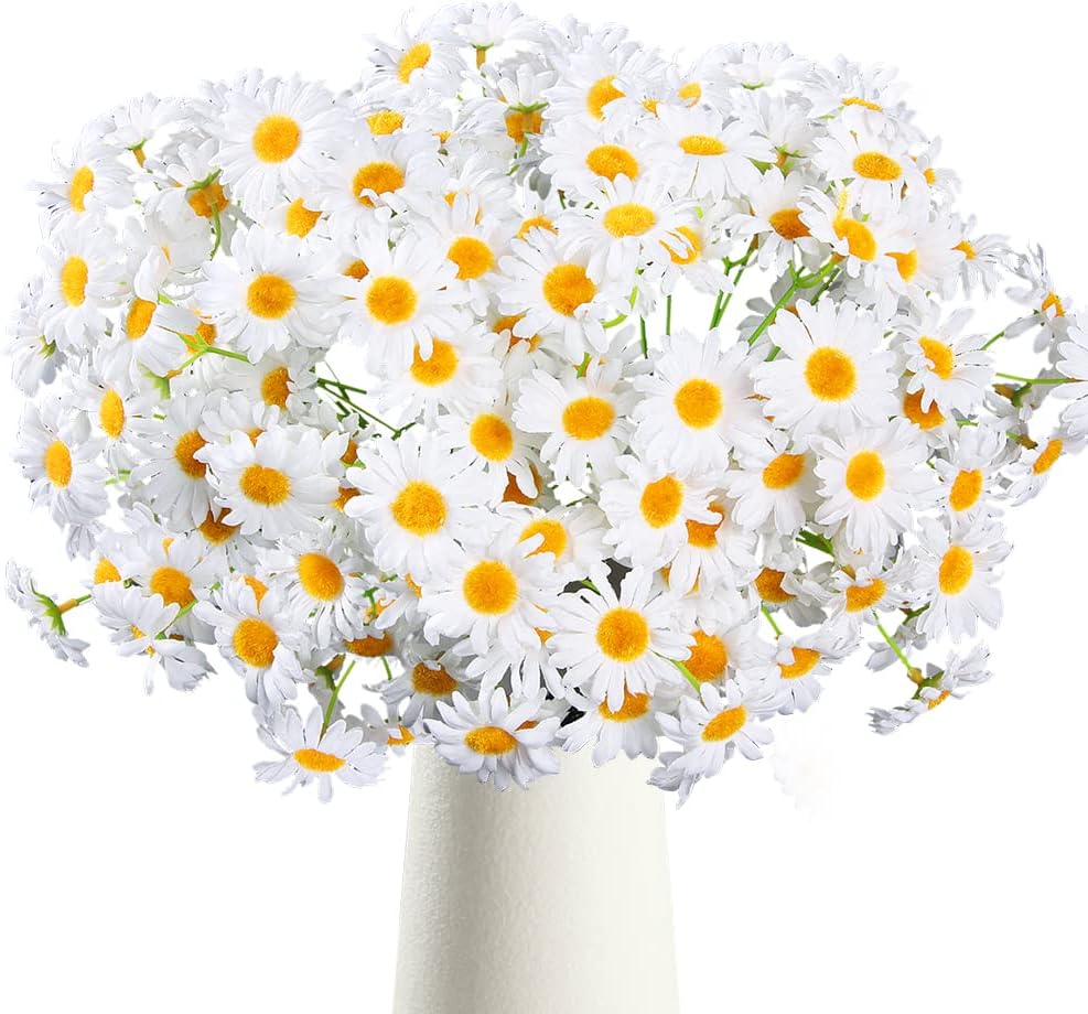 AmyHomie Artificial Flowers, Silk Daisy, Artificial Gerber Daisy for Home Decoration, Artificial