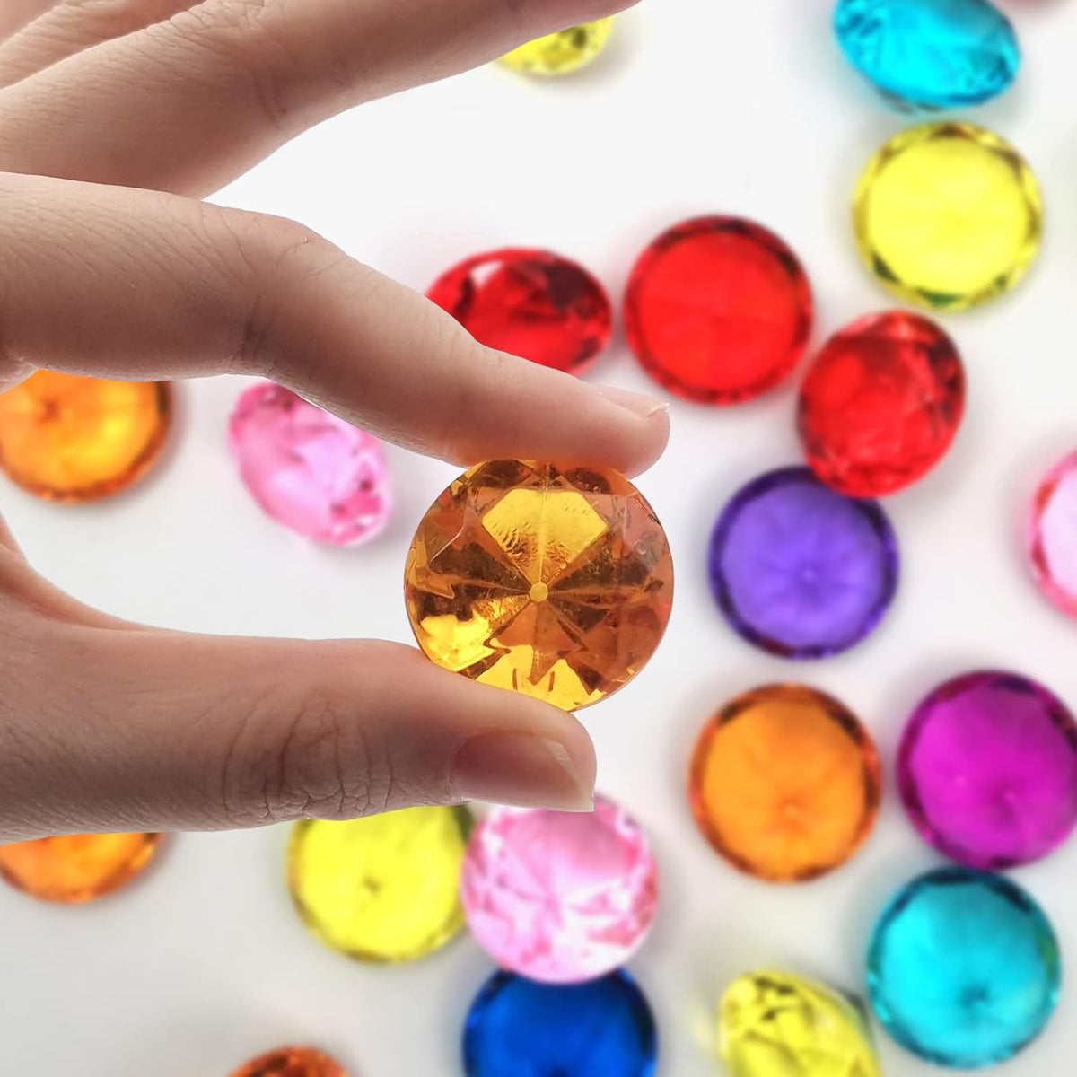 100Pcs Clear Acrylic Diamonds 25mm Wedding Table Scatters Gemstones Confetti for Vase