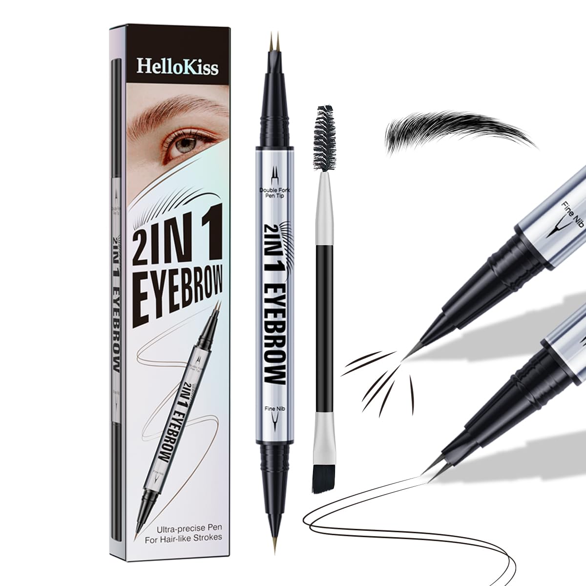 Eyebrow Pencils for Women - Microblading Eyebrow Pencil 2-In-1 Dual-Ended Eyebrow Pen with Precise