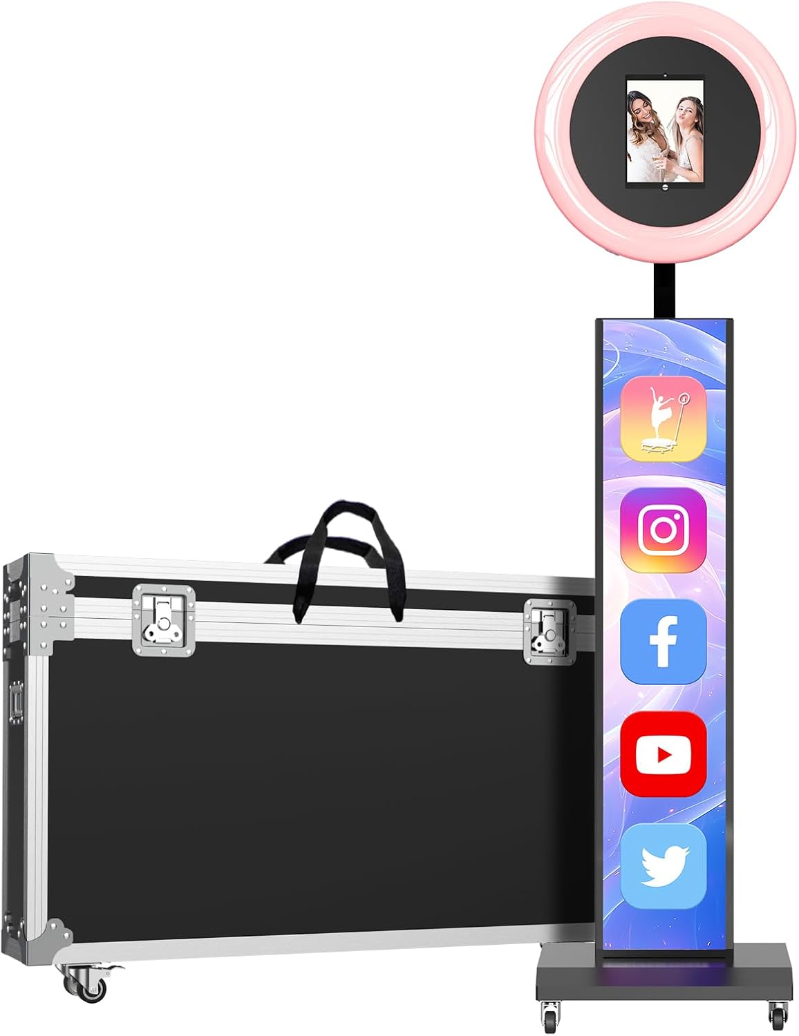 MWE Portable Photo Booth Machine Stand Compatible with Any Ipad with Software APP and Remote