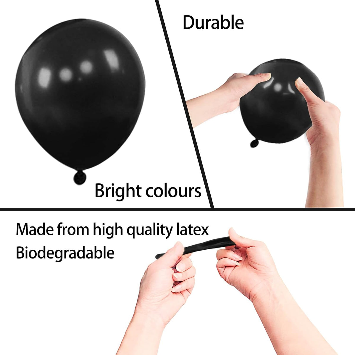 KAWKALSH 200pcs Black Balloons 5 Inch, Small Mini Latex Balloons for Party Birthday Baby Shower