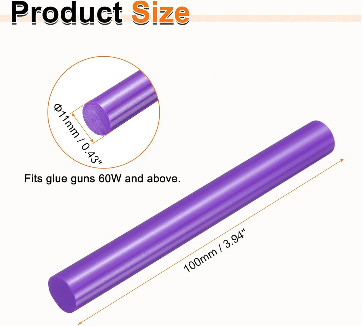 HARFINGTON 10pcs Hot Glue Sticks 0.43" Dia x 3.94" Long EVA Mini Hot Melt Adhesive Glue Stick for