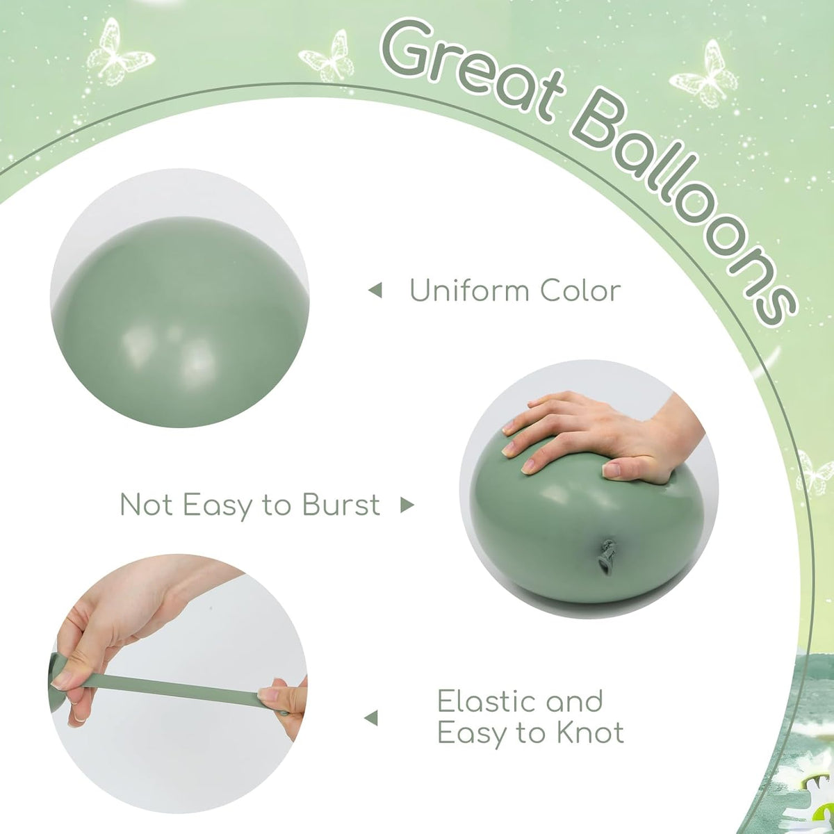60pcs Sage Green Balloons 12inch with Sage Green Nude Sand White Balloons for Neutral Bridal Baby