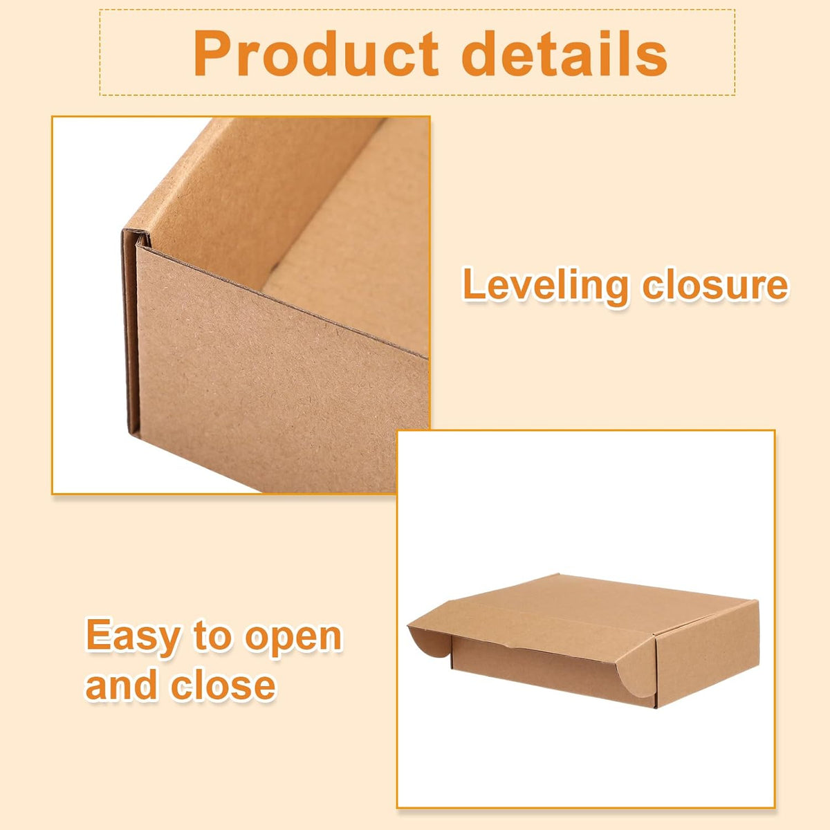 Qilery 100 Pcs Shipping Boxes Cardboard Gift Corrugated Cardboard Brown Boxes Mailer Packaging for