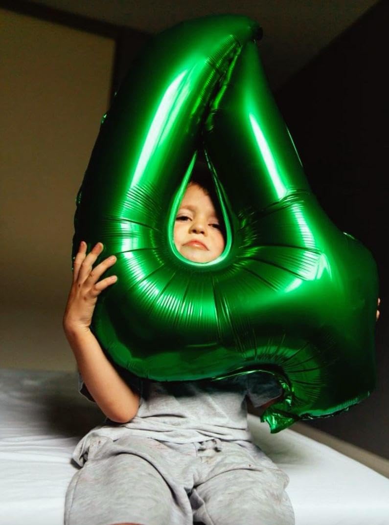 Green Foil Number 8 Balloon 40 Inch, Helium Mylar Eight Number 8 18 28 38 48 58 80 88 Birthday