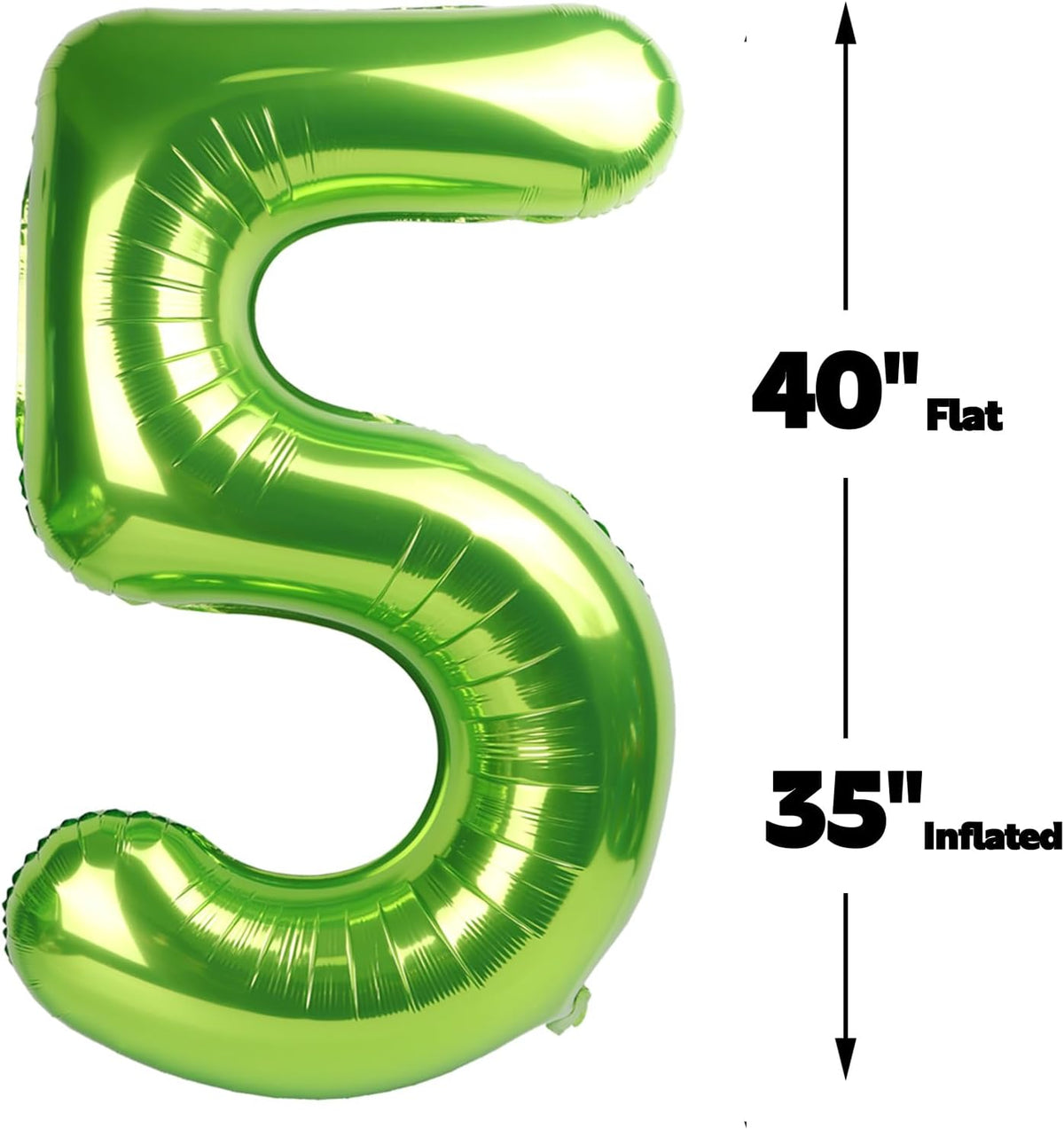 Large Light Green 40 Inch Birthday Number 5 Balloon, Light Green Five 5th 15 25 35 50 55 Birthday