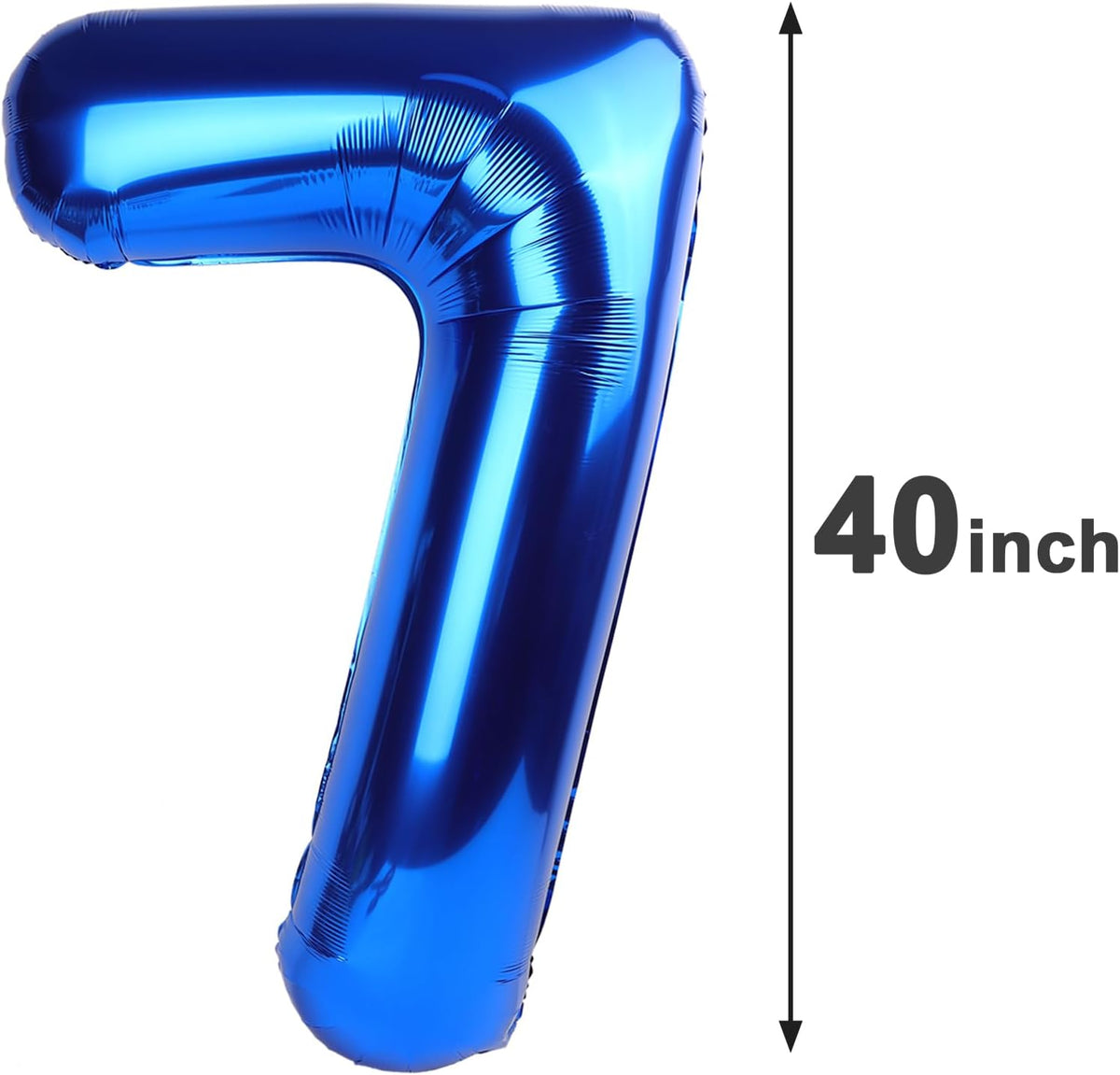 Navy Blue Large Number 7 Balloon, 40 Inch, 7th Seven Birthday Balloon Number, Mylar Foil Birthday