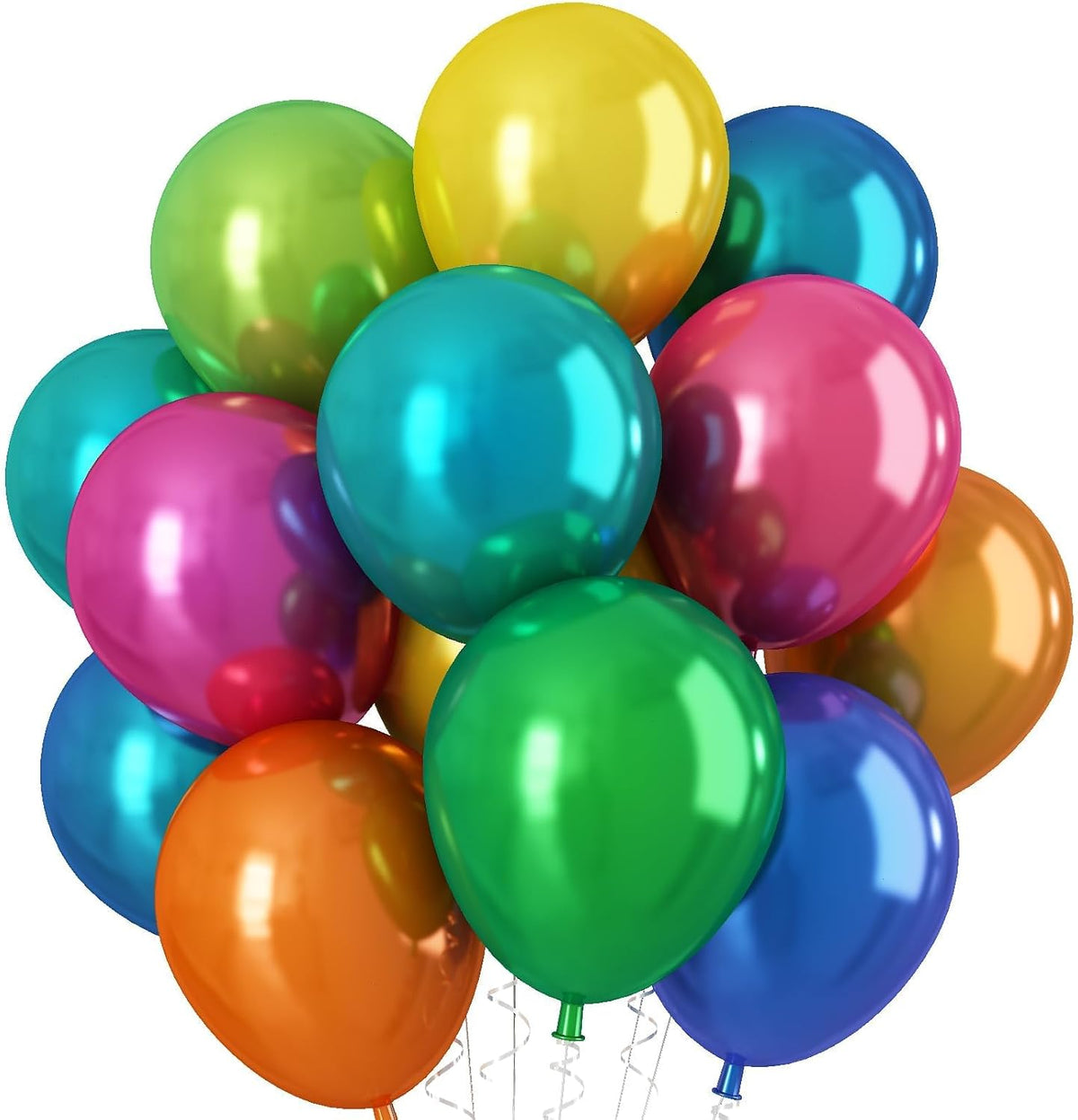 Double-stuffed Metallic Colorful Balloons, 30 Pcs 12 Inch Multicolor Balloons with Double Layer