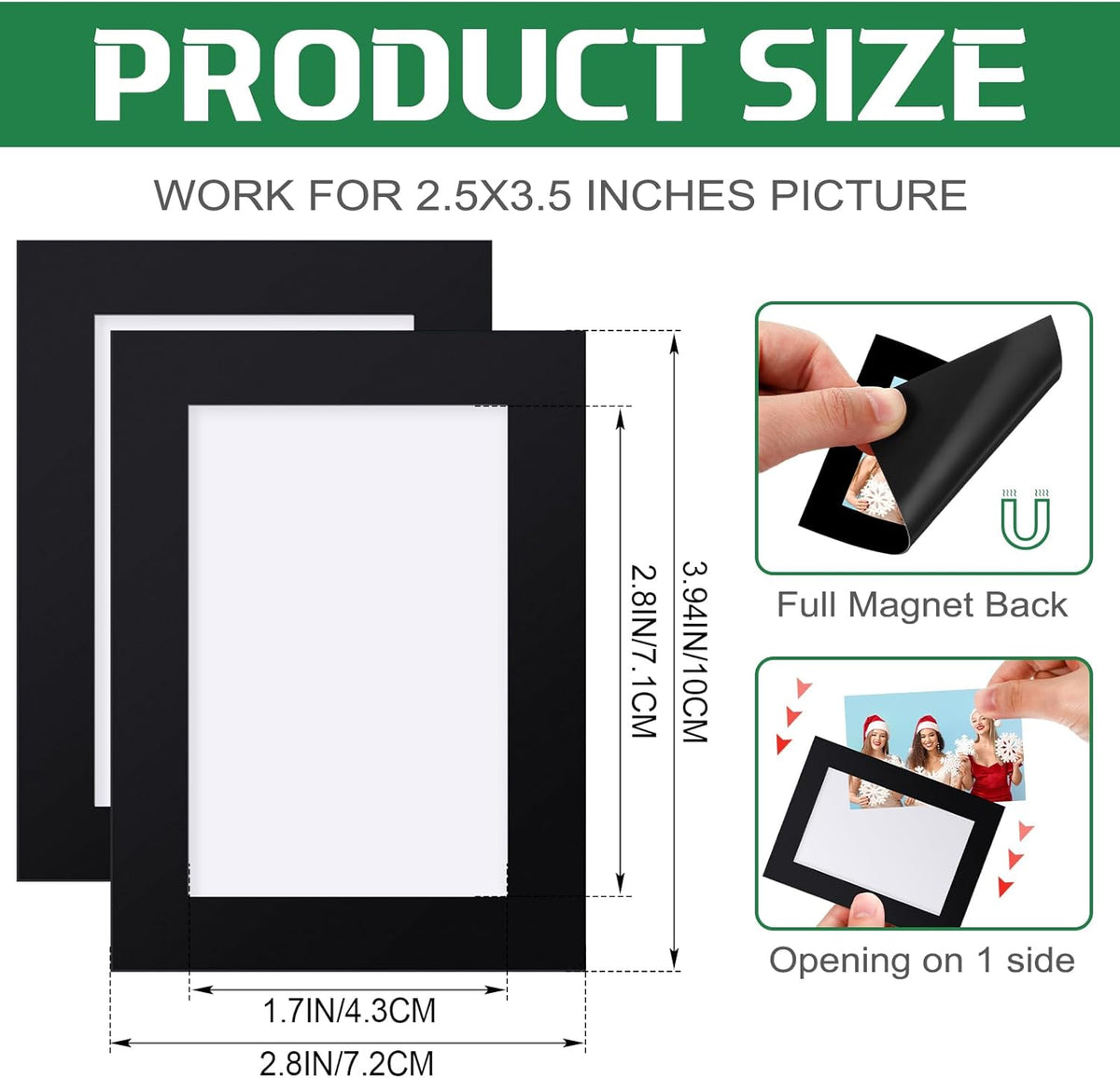 Soaoo 60 Pcs Magnetic Picture Frames Wallet Size 2.5 x 3.5 Inches Reusable Magnetic Photo Sleeves