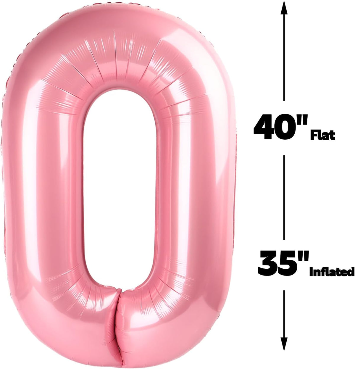 Pearl Pink 40 Inch 0 Number Balloons, 0 Decorations for 10 20 30 40 50 60 70 80 90 100 Birthday