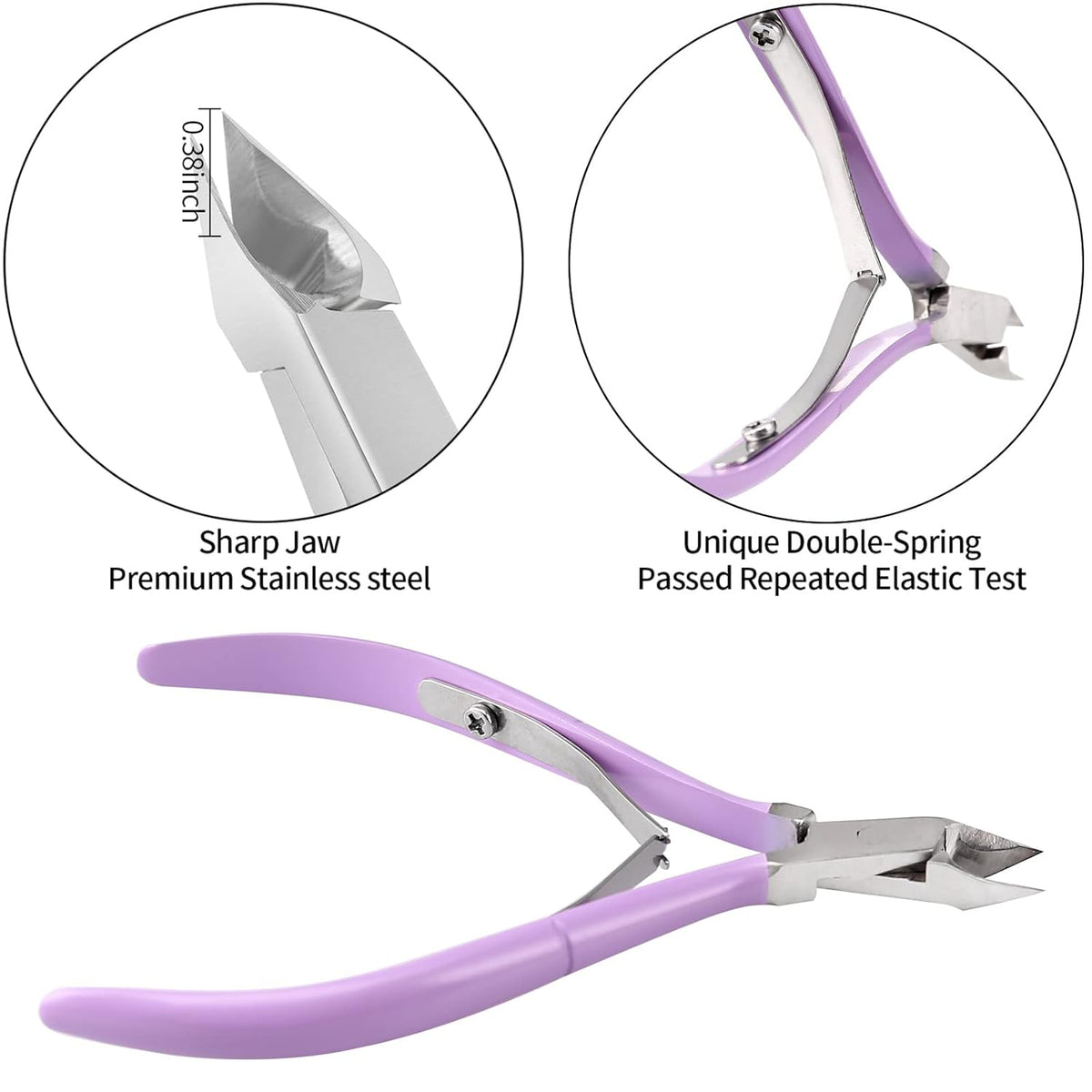 Cuticle Trimmer with Cuticle Pusher and Cutter-YINYIN Cuticle Nipper Professional Stainless Steel