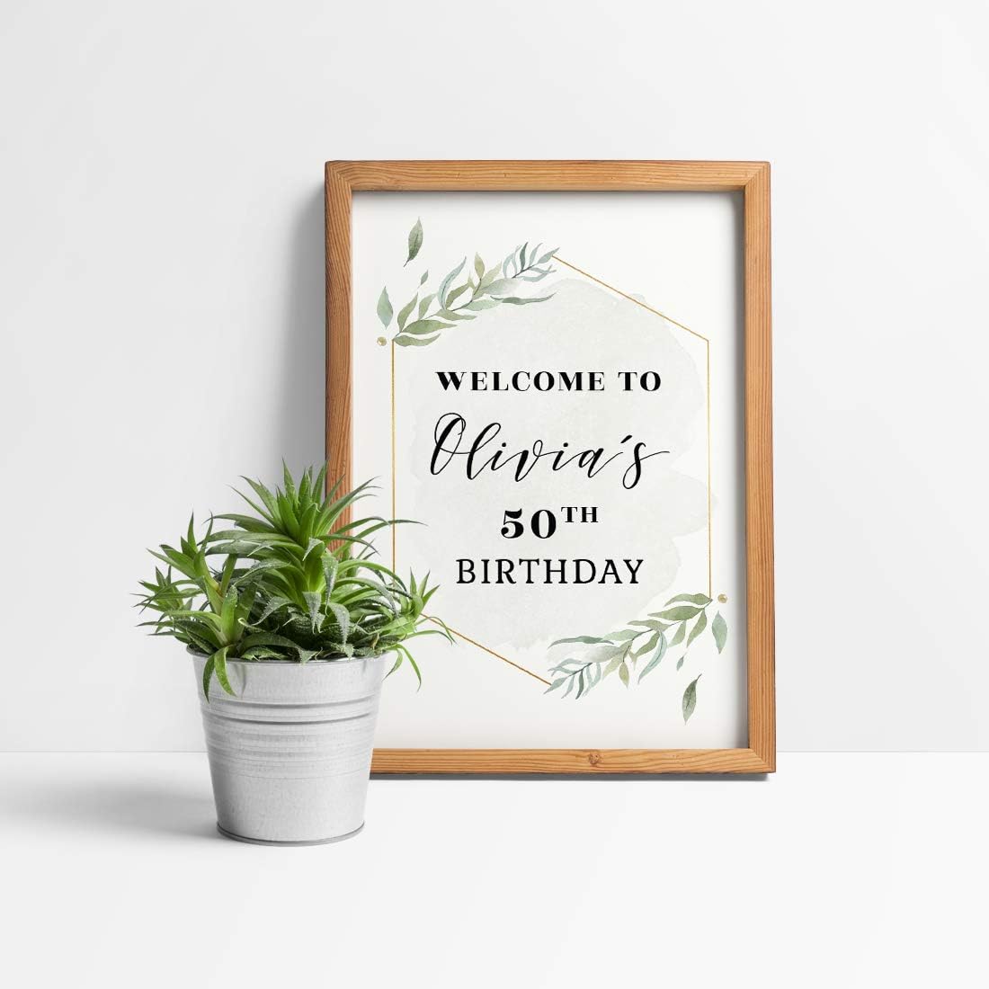 Andaz Press Personalized Extra Large Birthday Easel Board Party Sign, 12x18-inch, Modern Black