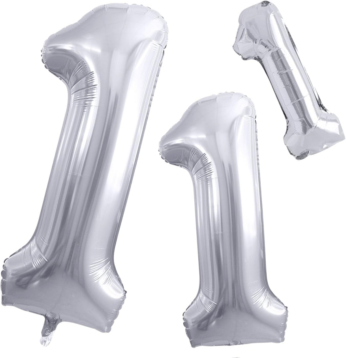 GOER Silver Number 1 Foil Balloons,Huge Number Balloons for 1st 11st Birthday Party Supplies
