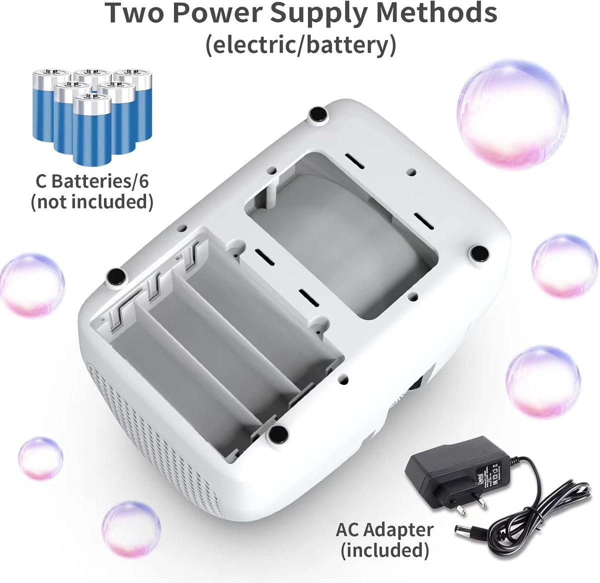 Bubble Machine for Kids Parties Bubble Maker Operated by Plugin or Batteries Outdoors Blower Life