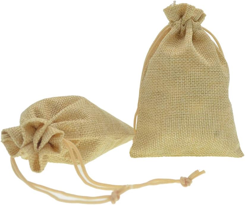 20Pcs Drawstring Burlap Bags, Jute Sacks Jewelry Candy Pouch Christmas Wedding Party Favor Gift