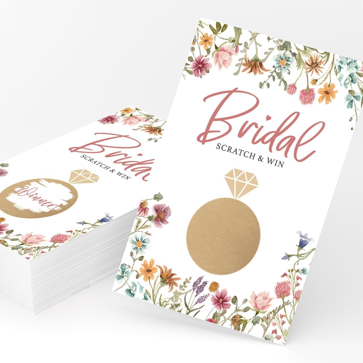Printed Party Bridal Shower Games – Scratch Off Raffle Cards, Fun Wedding Shower Game, Love In