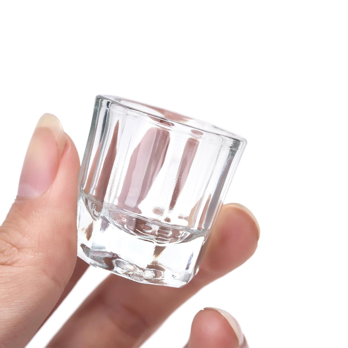 2Pcs Nail Art Dappen Dish Cups for Acrylic Liquid and Powder Clear Glass Nail Bowl Acrylic Powder