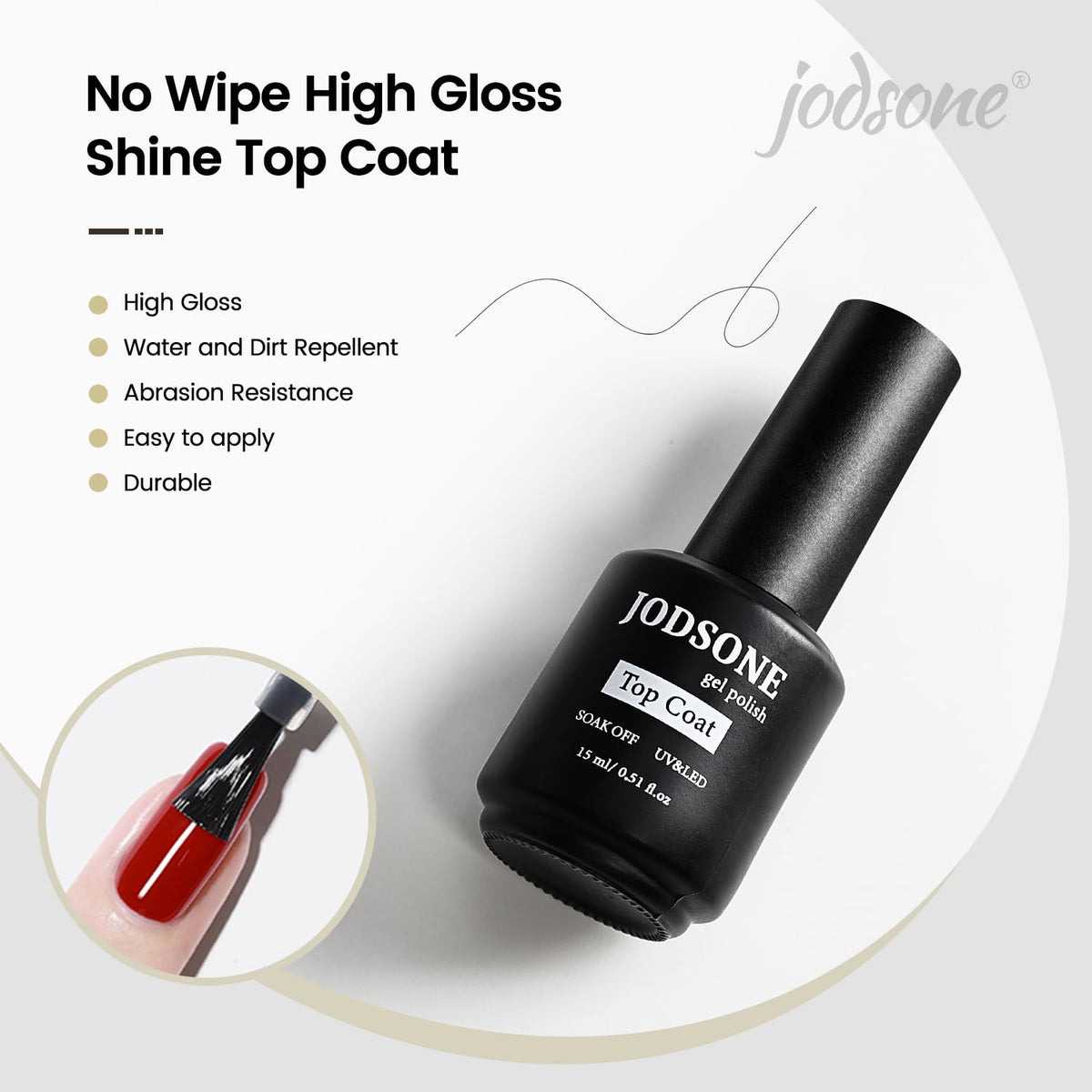 JODSONE 15ml Nail Glue Gel for Nail Tips Long Lasting Extension Glue for Clear Nail Tips Base Coat