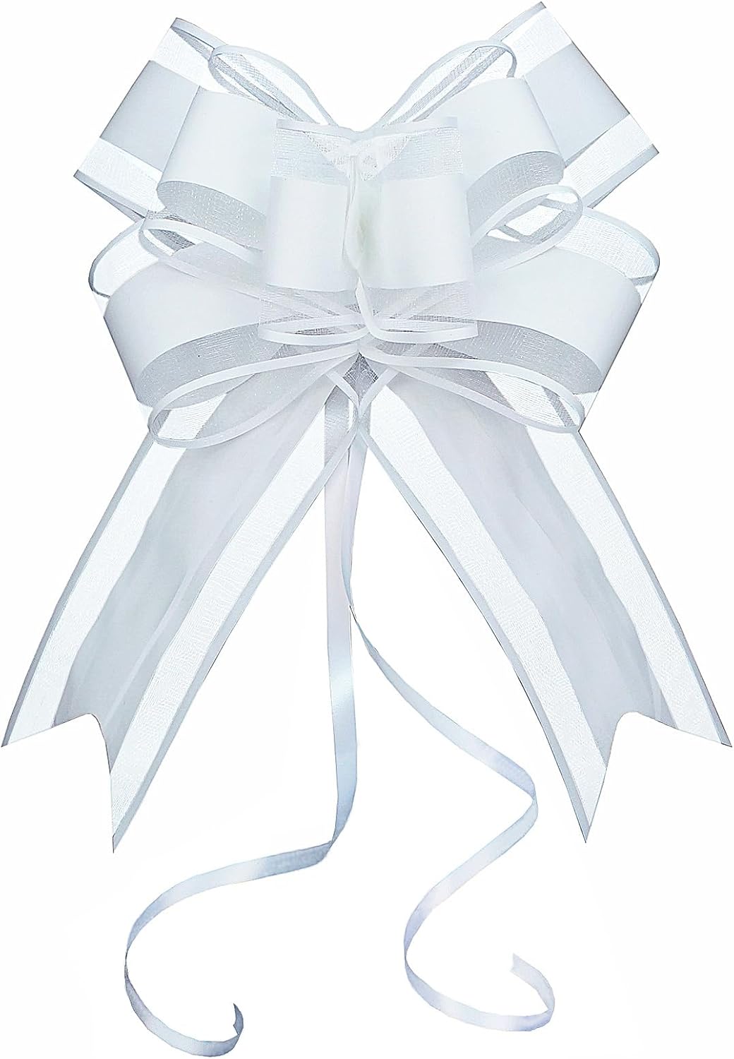 WEWILUCK White Gift Bow, Big White Pull Bows for Gift Wrapping, Wedding, Christmas, Valentine's