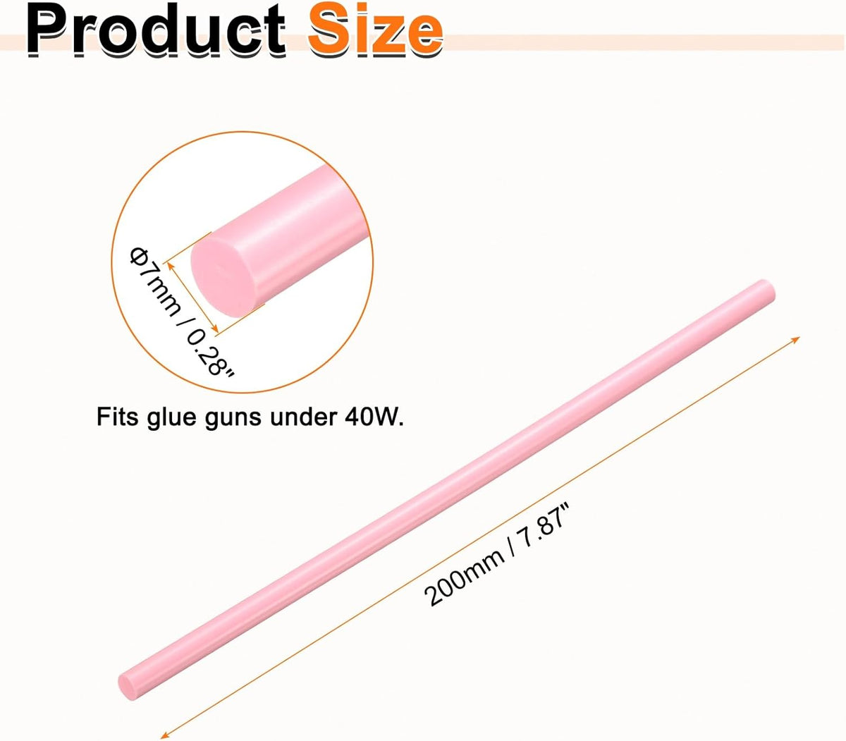 HARFINGTON 10pcs Hot Glue Sticks 0.28" Dia x 7.87" Long EVA Mini Hot Melt Adhesive Glue Stick for