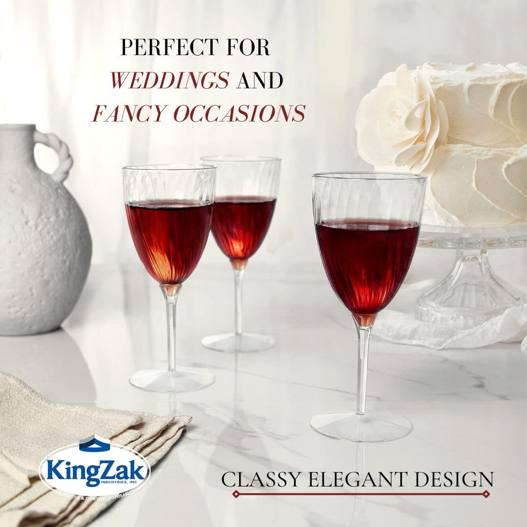 Lillian Tablesettings Premium Wine Glasses 8 oz. Clear Hard Plastic 1-Piece Disposable Cups Value